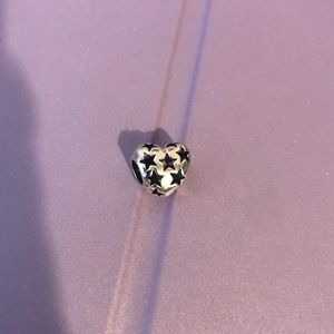 pandora charm heart with star cut outs